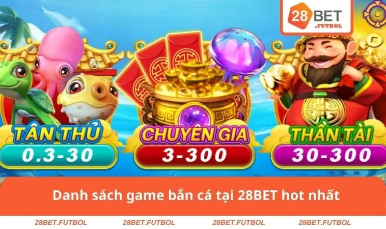 Danh sách game bắn cá tại 28BET hot nhất