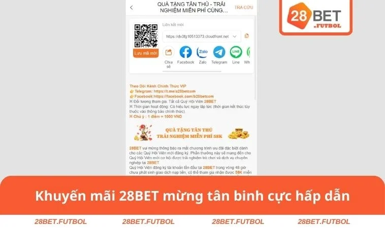 Khuyến mãi 28BET mừng tân binh cực hấp dẫn