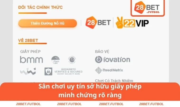 Sân chơi uy tín sở hữu giấy phép minh chứng rõ ràng